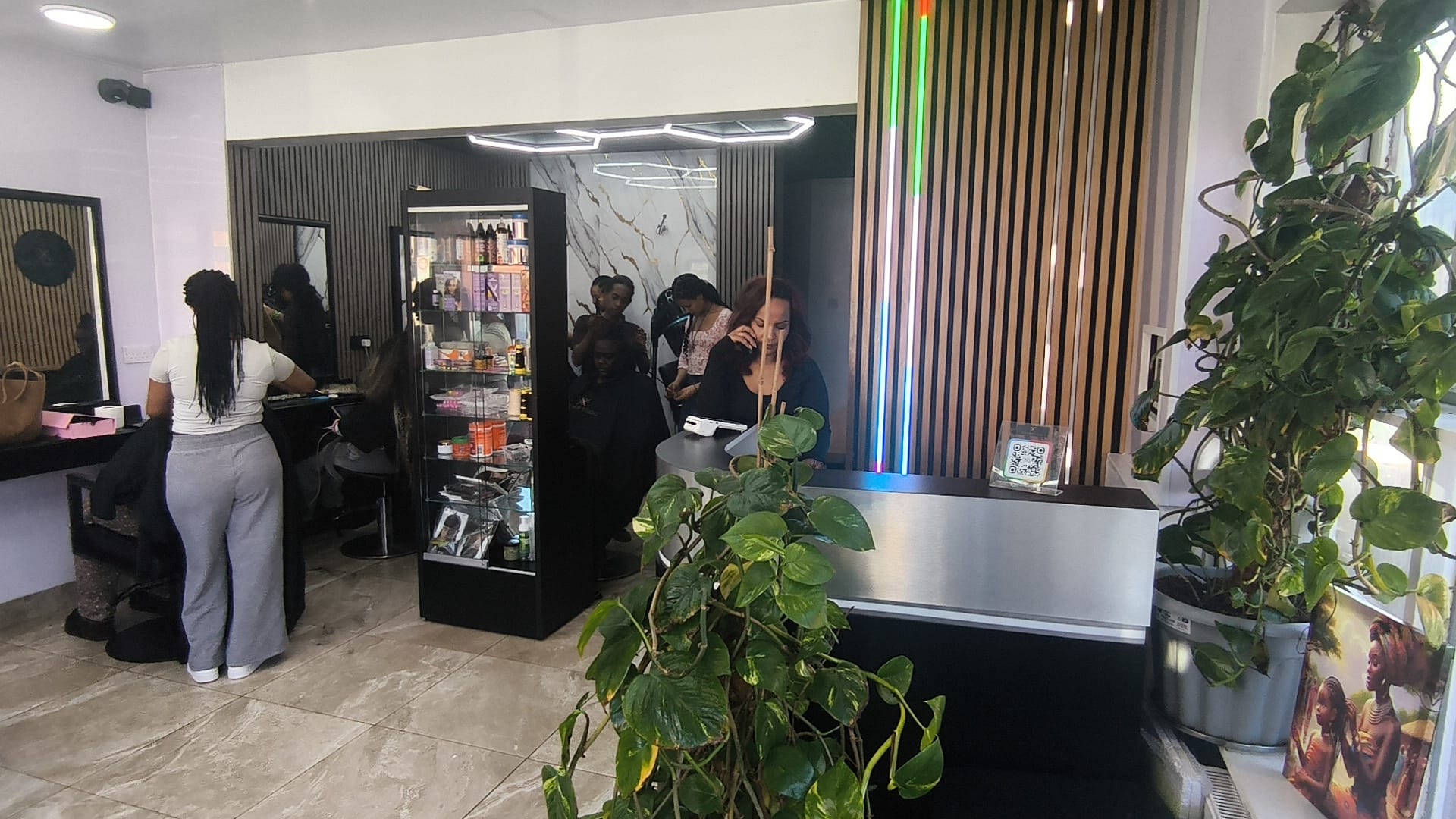 Beautiful woman with expert braided hairstyle at WUB Hair Studio